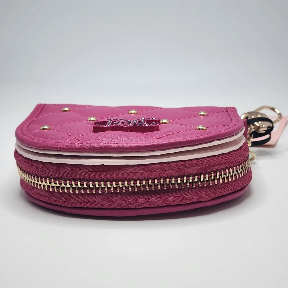 Juicy Couture Raspberry Tart Quilted Coin Purse with Mirror NWT Hot Pink Glam